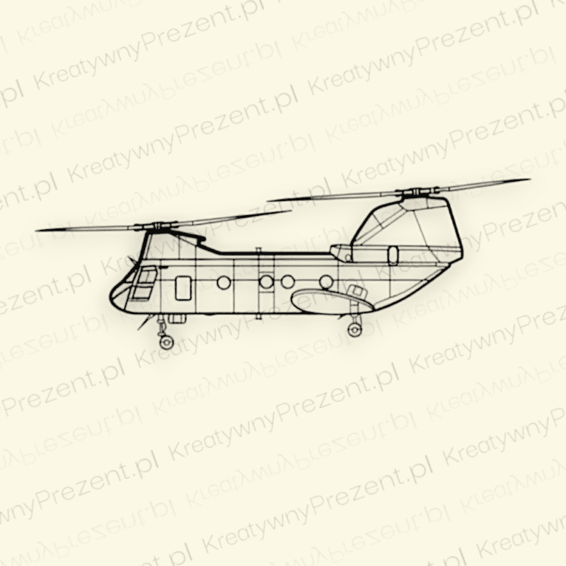 KONTUR ŚMIGŁOWCA - CH-46 SEA KNIGHT - DEKORACJA ŚCIENNA