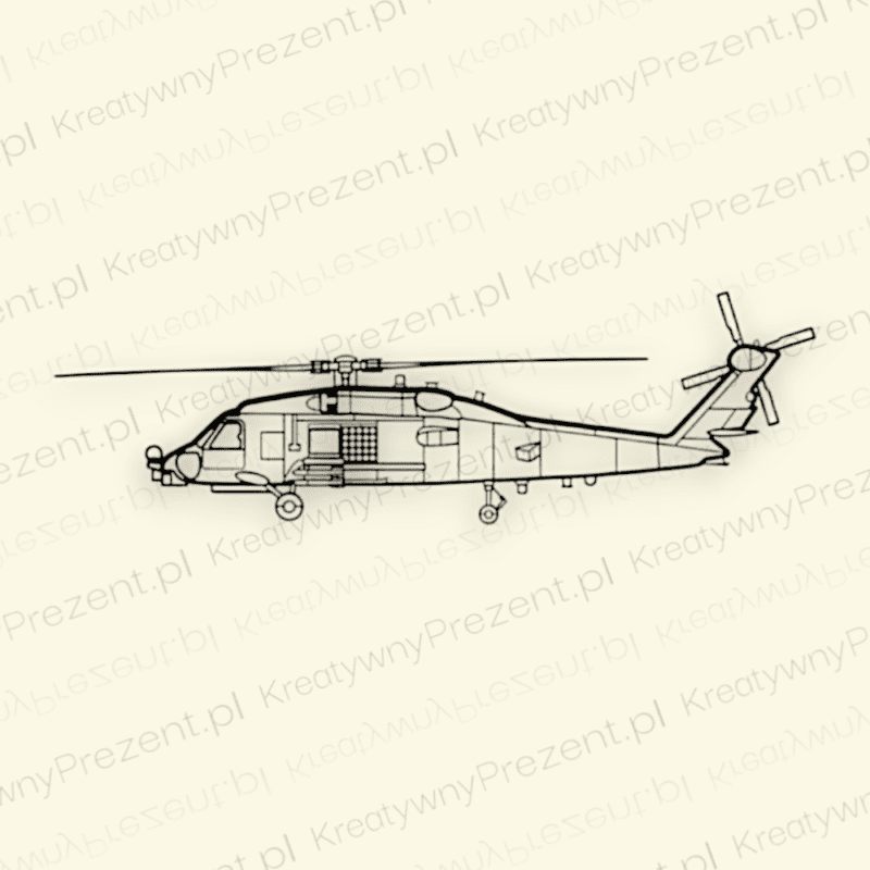 KONTUR ŚMIGŁOWCA - MH-60 ROMEO - DEKORACJA ŚCIENNA